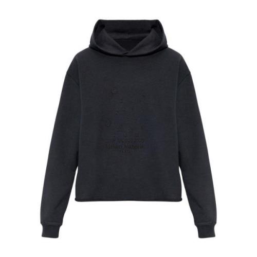 Maison Margiela Hoodie med logotyp Black, Herr