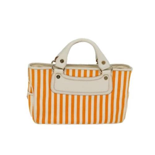 Celine Vintage Pre-owned Canvas handvskor Orange, Dam