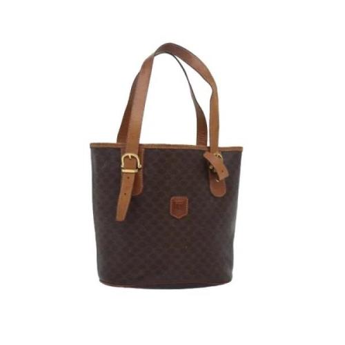 Celine Vintage Pre-owned Canvas handvskor Brown, Dam