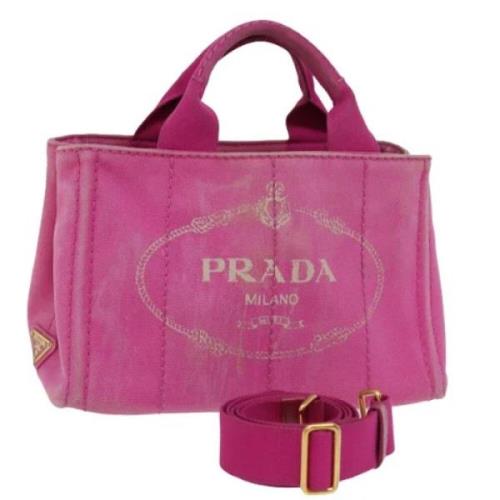 Prada Vintage Pre-owned Canvas prada-vskor Pink, Dam