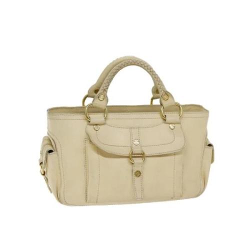 Celine Vintage Pre-owned Laeder handvskor Beige, Dam