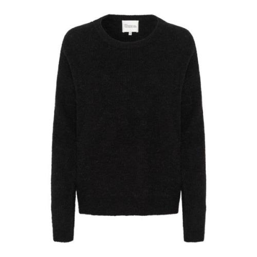 My Essential Wardrobe Svart Stickad Pullover Tröja Black, Dam