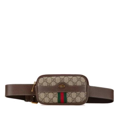 Gucci Vintage Pre-owned Tyg crossbodyvskor Beige, Dam