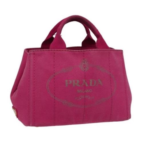 Prada Vintage Pre-owned Canvas prada-vskor Pink, Dam