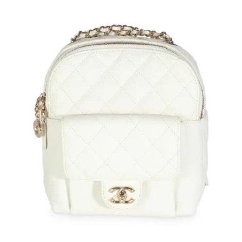 Chanel Vintage Pre-owned Laeder ryggsckar White, Dam