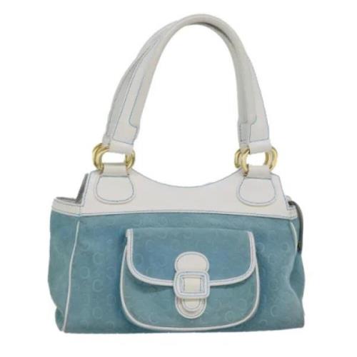 Celine Vintage Pre-owned Canvas handvskor Blue, Dam