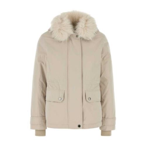 Woolrich Arktisk dunjacka i sand bomullsblandning Beige, Dam