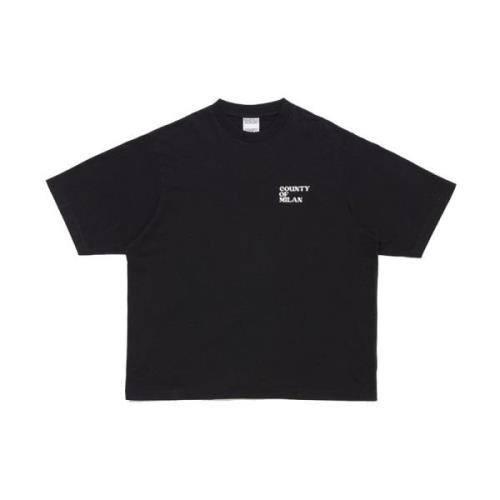 Marcelo Burlon Grafisk Världsprint Svart T-shirt Black, Herr