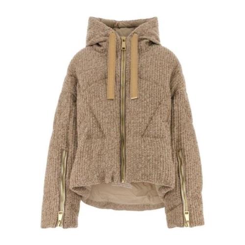 Khrisjoy Beige Ullblandad Dunjacka Beige, Dam