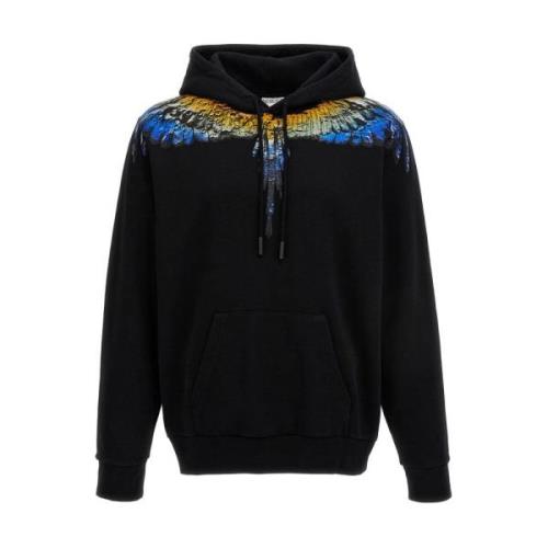 Marcelo Burlon Blå Wings Hoodie Black, Herr