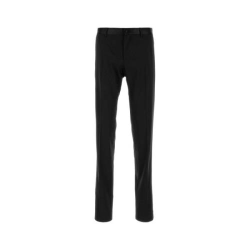 Dolce & Gabbana Stretch ullblandning svart byxa Black, Herr