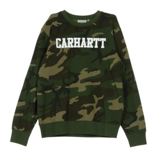 Carhartt Wip Camo Crewneck Sweatshirt Laurel/White Multicolor, Herr