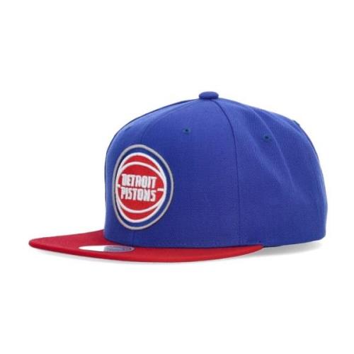 Mitchell & Ness Detroit Pistons Flat Skärm Snapback Keps Blue, Herr