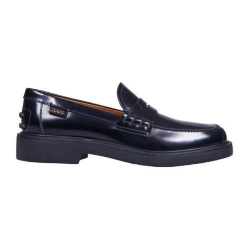 Tod's Svart Loafer Mockasin med Synlig Sömn Black, Dam