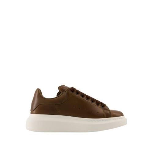 Alexander McQueen Khaki Läder Oversized Sneakers Brown, Dam