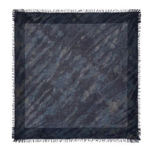 Faliero Sarti Blått Ull-Sidenscarf Teo Blue, Dam