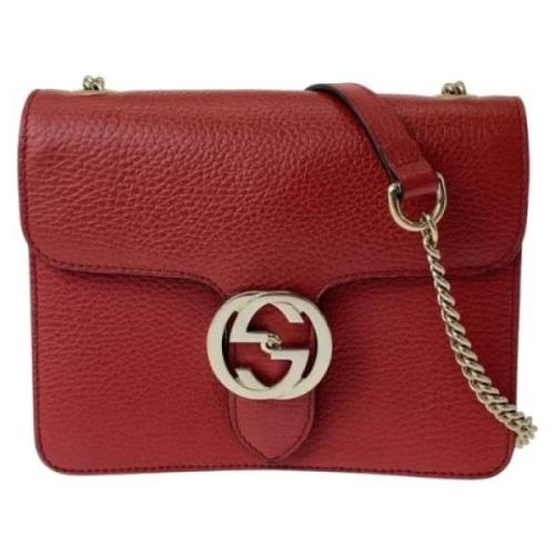 Gucci Vintage Pre-owned Laeder crossbodyvskor Red, Dam