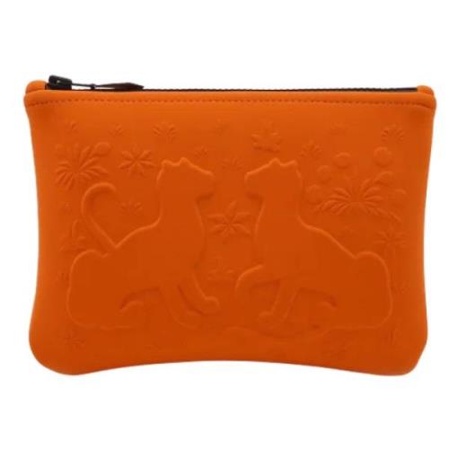 Hermès Vintage Pre-owned Tyg kuvertvskor Orange, Dam