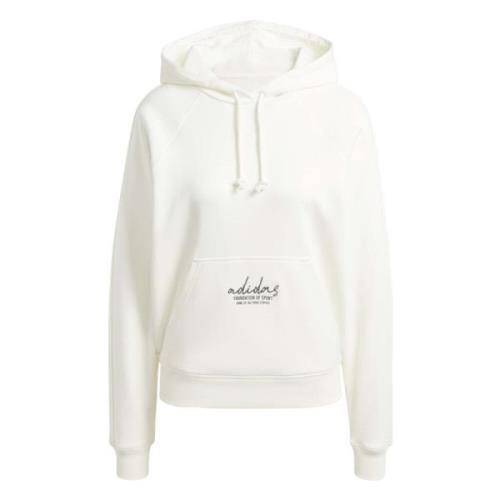 Adidas Signatur Grafisk Hoodie Beige, Dam