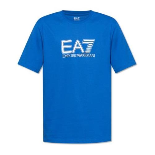 Emporio Armani EA7 T-shirt med tryckt logotyp Blue, Herr