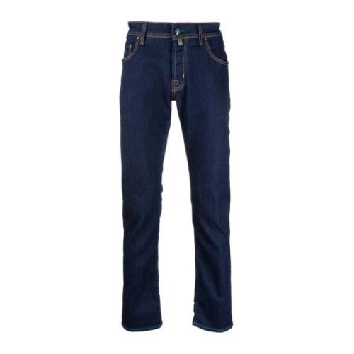 Jacob Cohën Indigo Blå Straight-Leg Jeans Blue, Herr