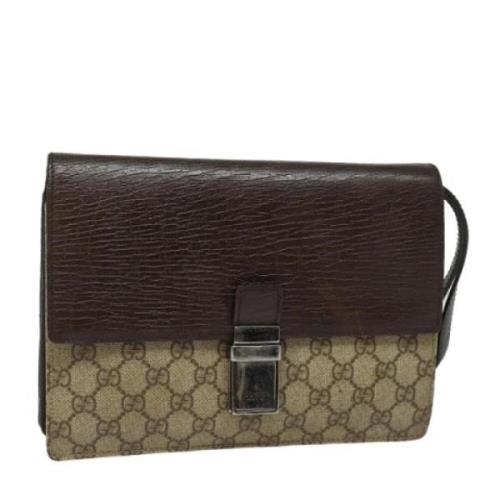 Gucci Vintage Pre-owned Laeder kuvertvskor Beige, Dam