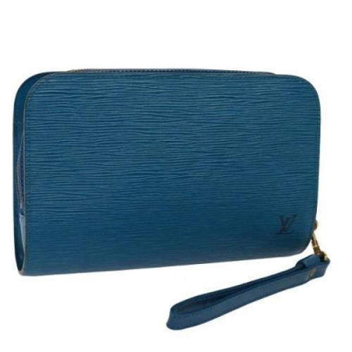 Louis Vuitton Vintage Pre-owned Laeder kuvertvskor Blue, Dam