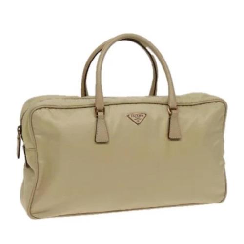 Prada Vintage Pre-owned Nylon prada-vskor Beige, Dam