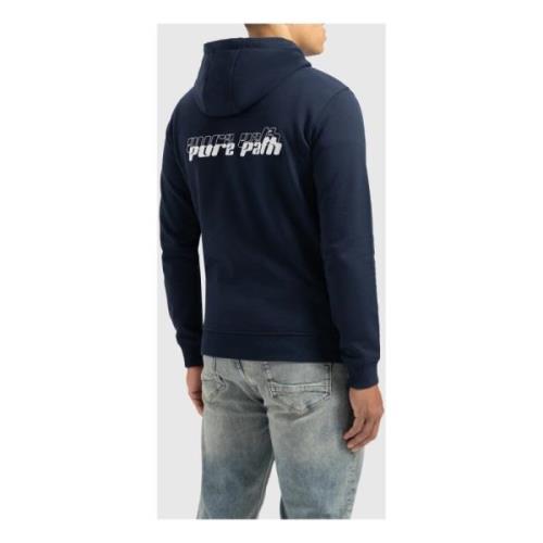 Pure Path Dimensional Script Hoodie Herr Mörkblå Blue, Herr