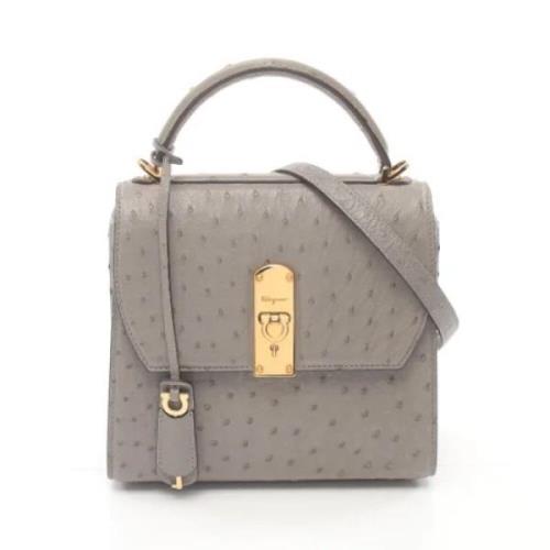 Salvatore Ferragamo Pre-owned Pre-owned Laeder handvskor Gray, Dam