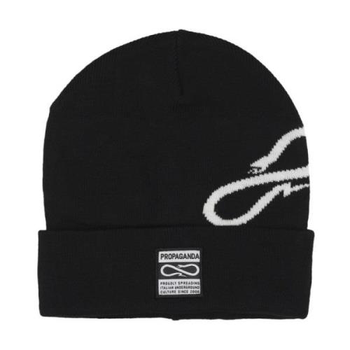 Propaganda Logo Spin Beanie Svart Black, Unisex