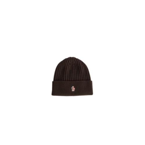 Moncler Brun Ull Beanie Grenoble Stil Brown, Unisex