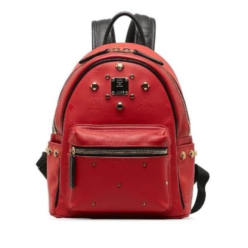 MCM Pre-owned Pre-owned Canvas axelremsvskor Red, Dam