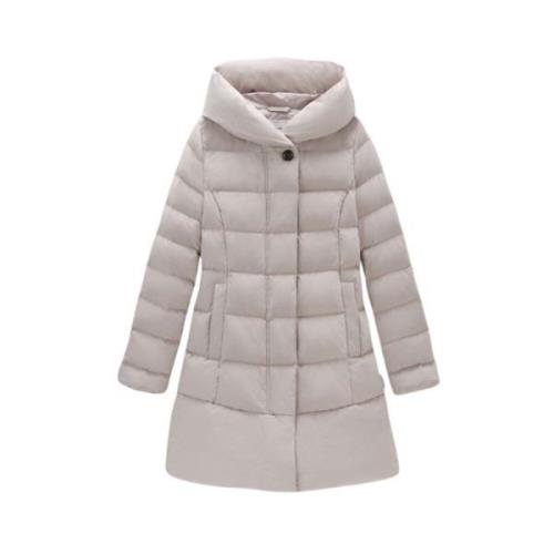 Woolrich Quiltad dunjacka med stor huva Beige, Dam