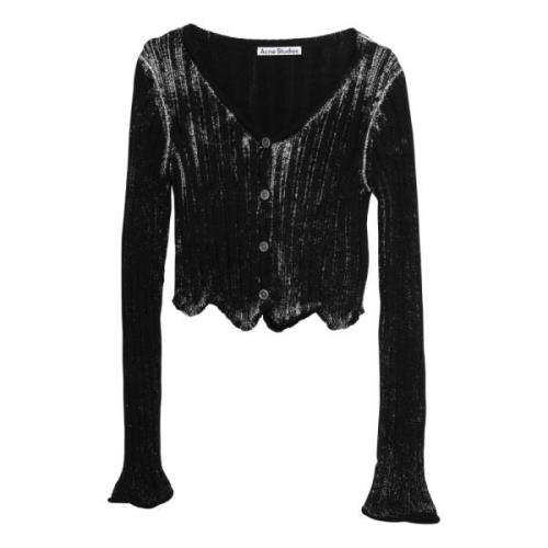 Acne Studios Kort Mode Cardigan Tröja Black, Dam