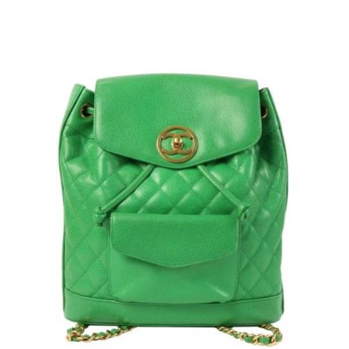 Chanel Vintage Pre-owned Laeder ryggsckar Green, Dam