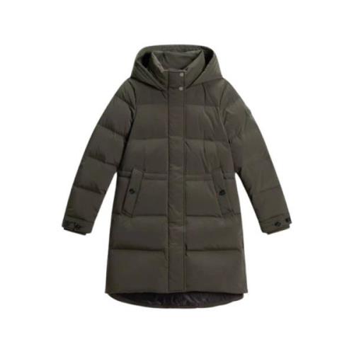 Woolrich Grön Parka med Premium Ankdun Green, Dam