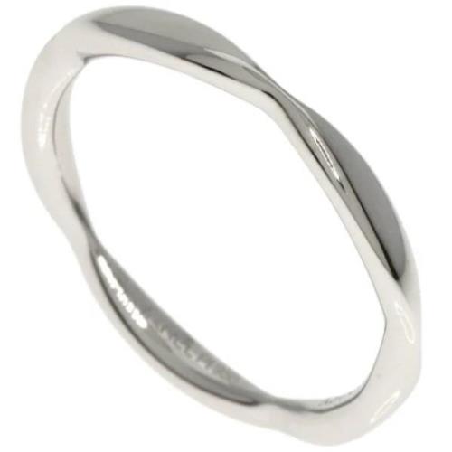 Chanel Vintage Pre-owned Platina ringar Gray, Dam