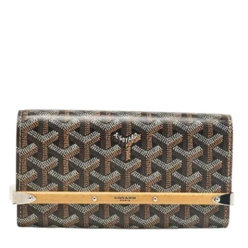 Goyard Vintage Pre-owned Belagd canvas kuvertvskor Brown, Dam