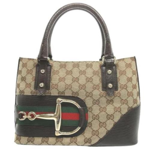 Gucci Vintage Pre-owned Canvas gucci-vskor Beige, Dam