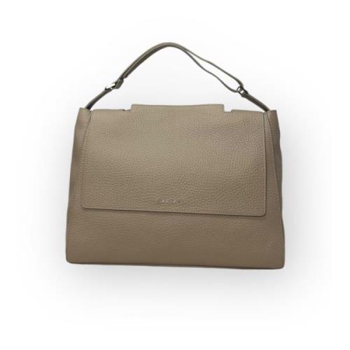 Orciani Mjuk läder axelväska med crossbody-rem Gray, Dam