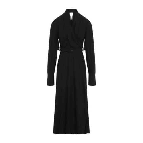 Patou Svart Draperad Maxi Day Klänning Black, Dam