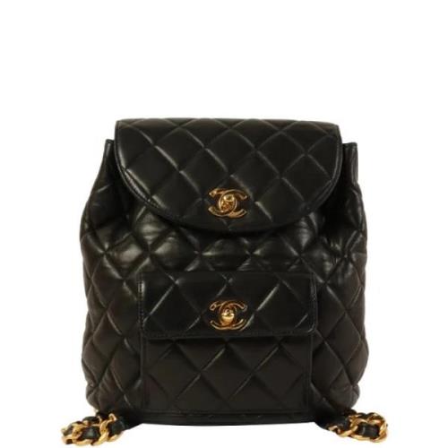 Chanel Vintage Pre-owned Tyg ryggsckar Black, Dam