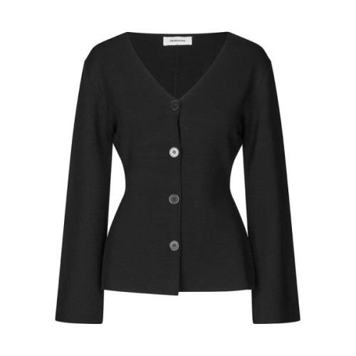 Modström Svart Cardigan med V-ringning Black, Dam