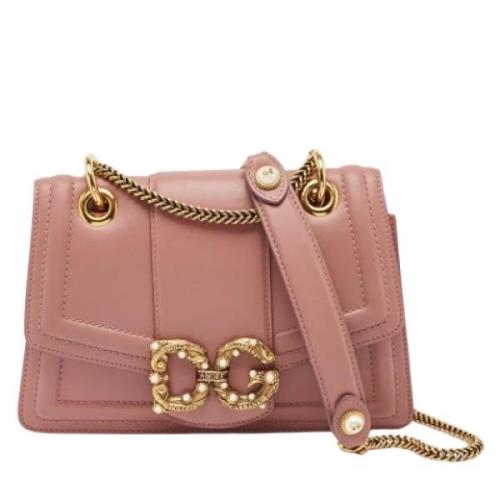 Dolce & Gabbana Pre-owned Pre-owned Laeder axelremsvskor Pink, Dam