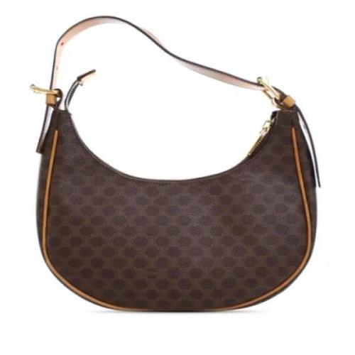 Celine Vintage Pre-owned Tyg axelremsvskor Brown, Dam