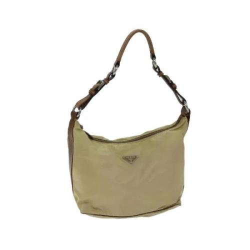 Prada Vintage Pre-owned Nylon prada-vskor Beige, Dam