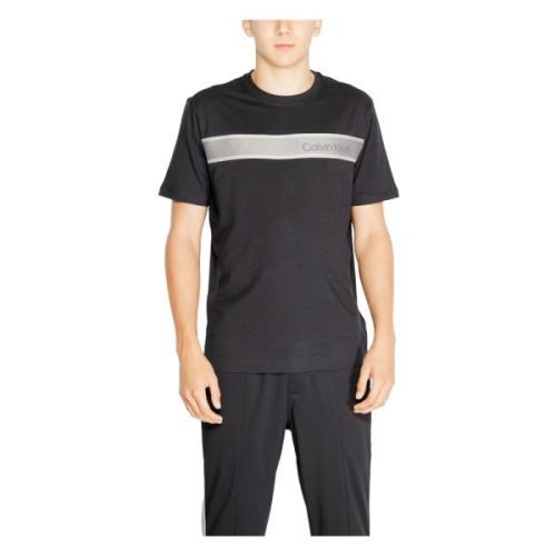 Calvin Klein Svart Tryck Rund Hals T-shirt Black, Herr