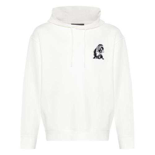 Emporio Armani Bomullsblandning Hoodie White, Herr