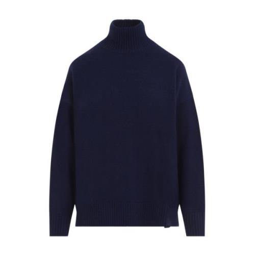 Victoria Beckham Navy Convertible Turtle Neck Jumper Blue, Dam